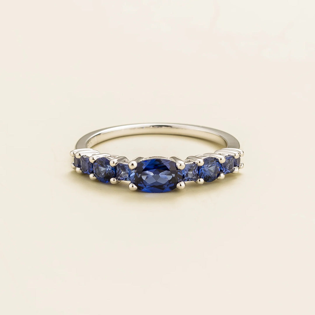 Petra Blue Sapphire White Gold Ring Se By Juvetti London