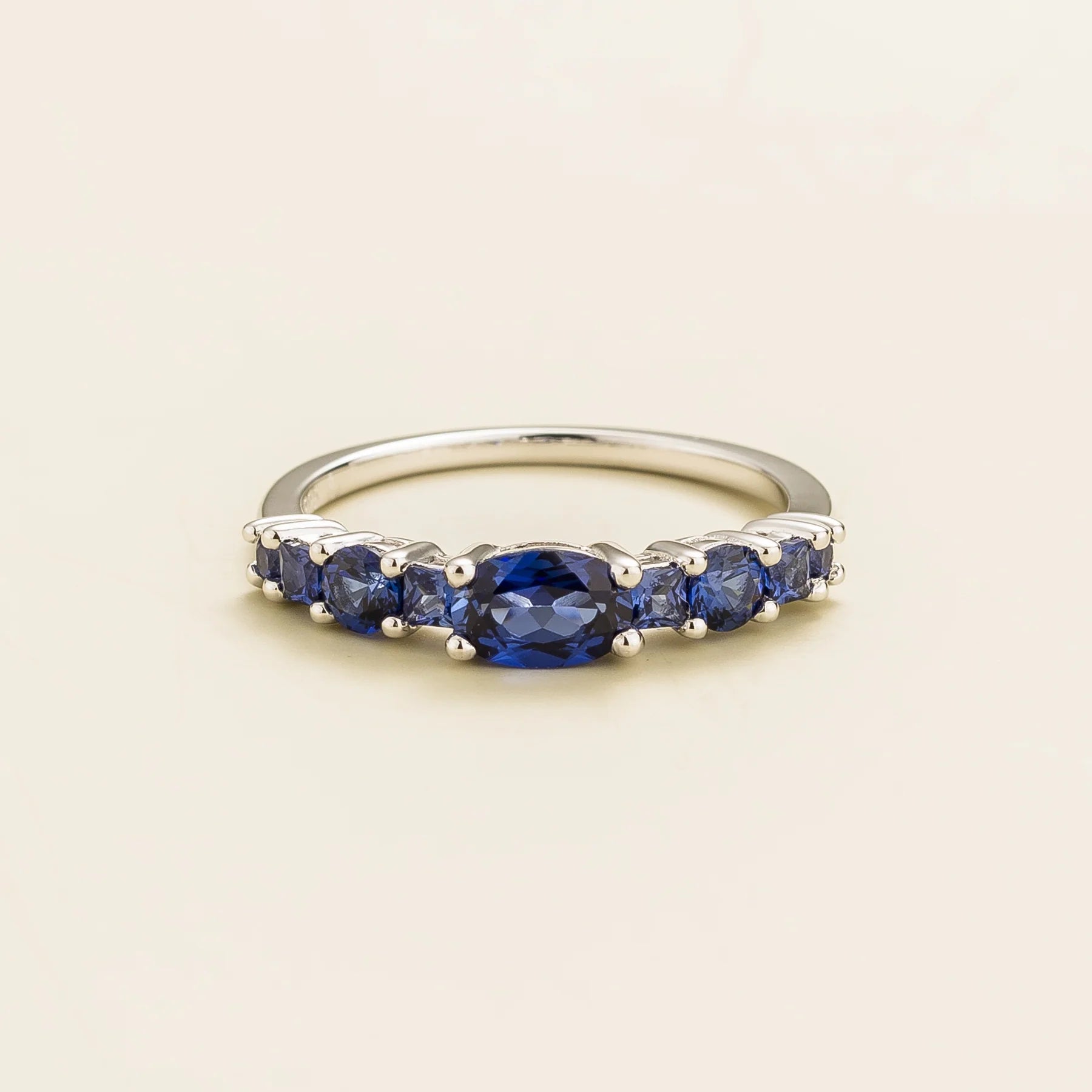 Petra Blue Sapphire White Gold Ring Se By Juvetti London