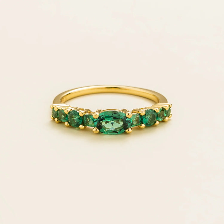 Petra Gold Ring Set With Emerald By Juvetti Online Jewellery London 