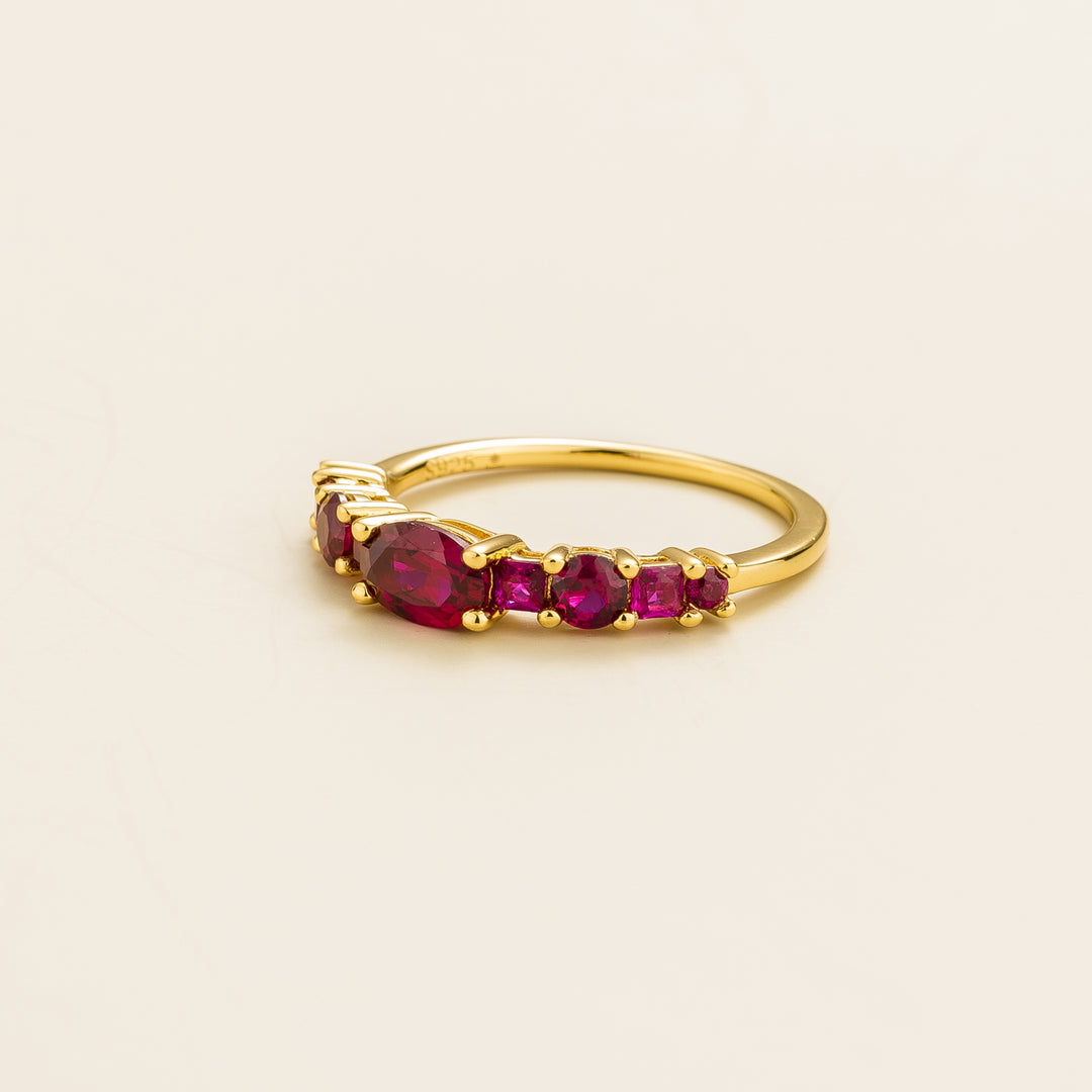 Petra gold ring set with Ruby