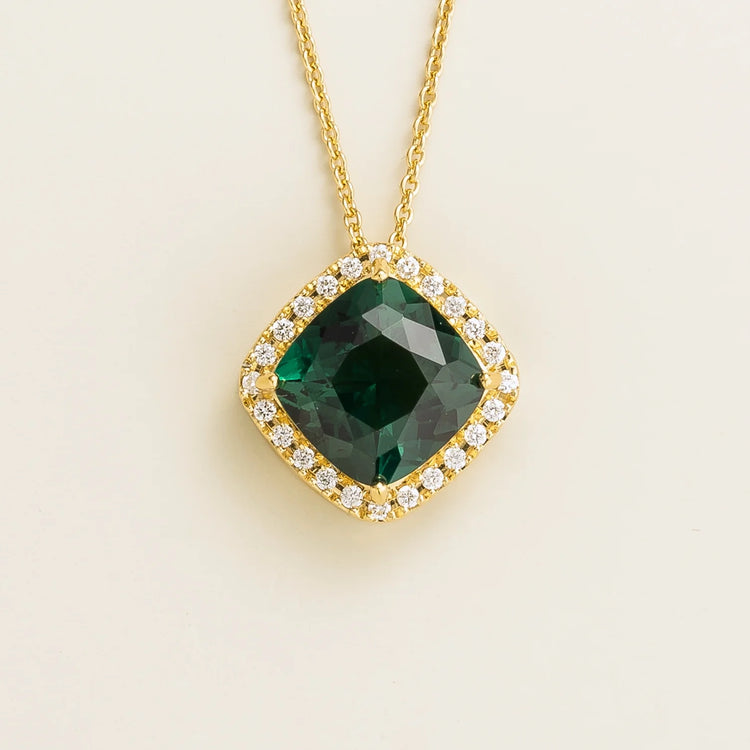 Pude Gold Necklace Emerald and Diamond Best London Jewellery Store