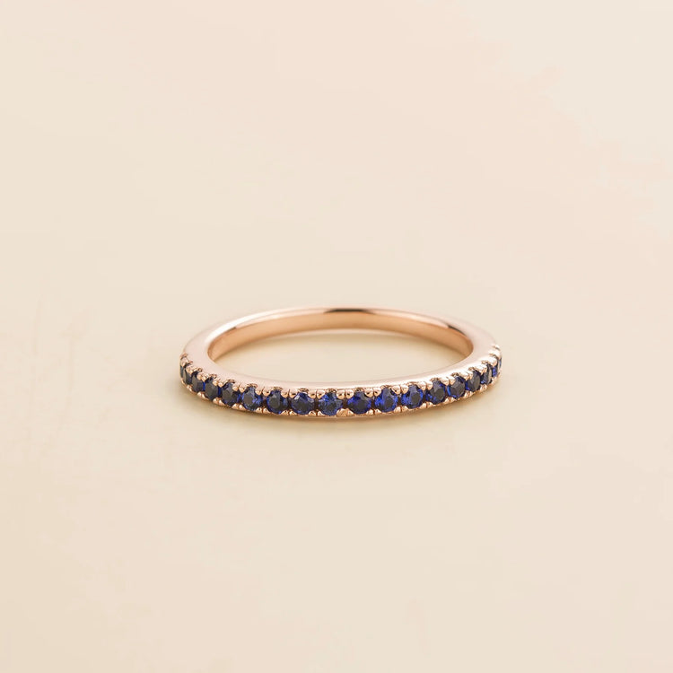 Salto Blue Sapphire Rose Gold Ring Set By Juvetti London