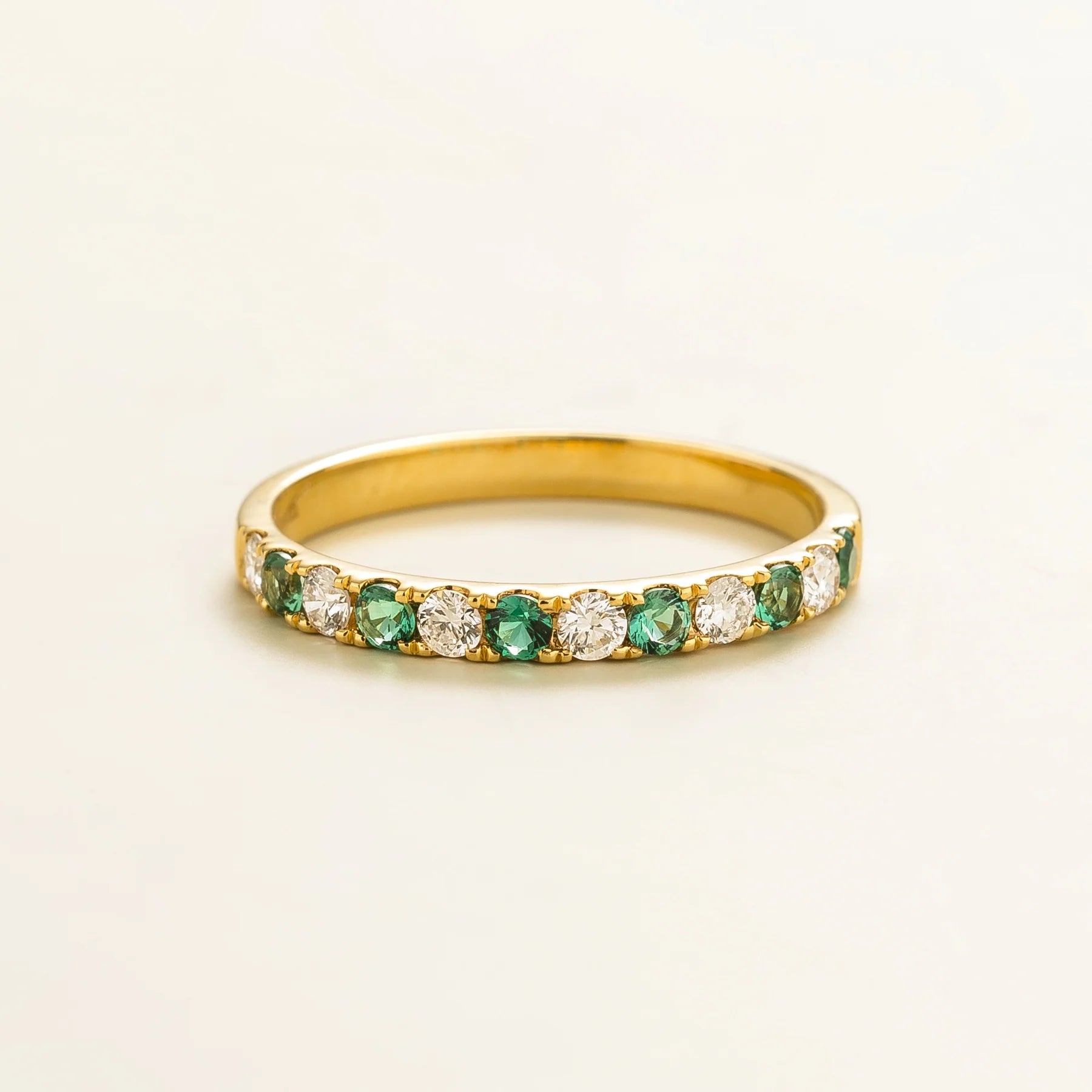 Salto Gold Ring In Emerald and Diamond Bespoke Jewellery UK