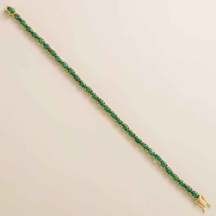 Salto Gold Tennis Bracelet Set With Emerald Best London Jewellery
