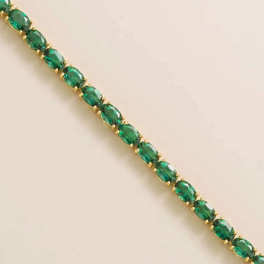 Salto Gold Tennis Bracelet Set With Emerald Best Bespoke London Jewellery