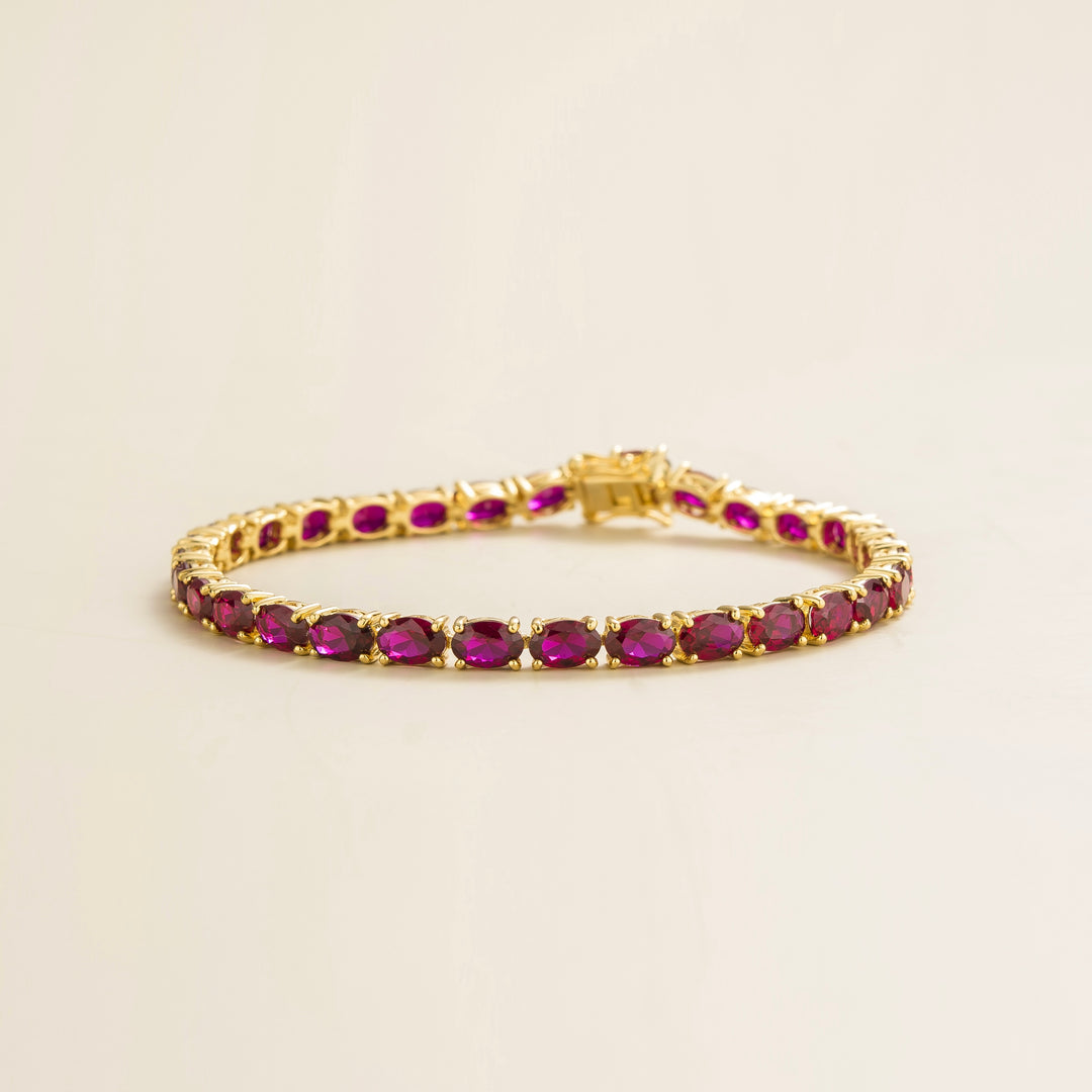 Salto Gold Tennis Bracelet Set With RubyBest London Jewellery Store