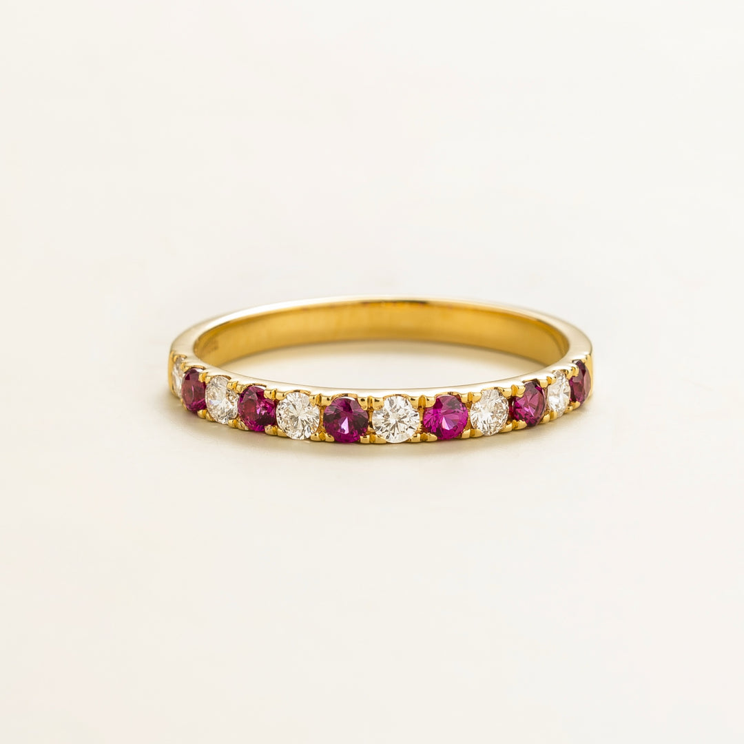 Salto Ring In Ruby And Diamond Set In Gold Juvetti Jewellery London