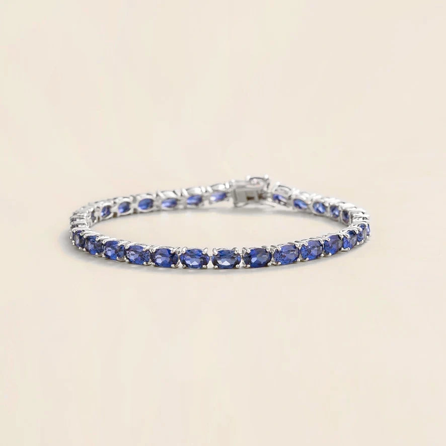 Salto Blue Sapphire Tennis Bracelet in White Gold