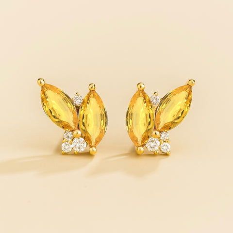 Emerald Earrings Juvetti Jewellery London Vento Gold Earrings Yellow Sapphire and Diamond Emerald Earrings Juvetti Jewellery London Vento Gold Earrings Yellow Sapphire and Diamond