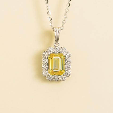 Emerald Earrings Juvetti Jewellery London Verda White Gold Necklace In Yellow Sapphire and Diamonds