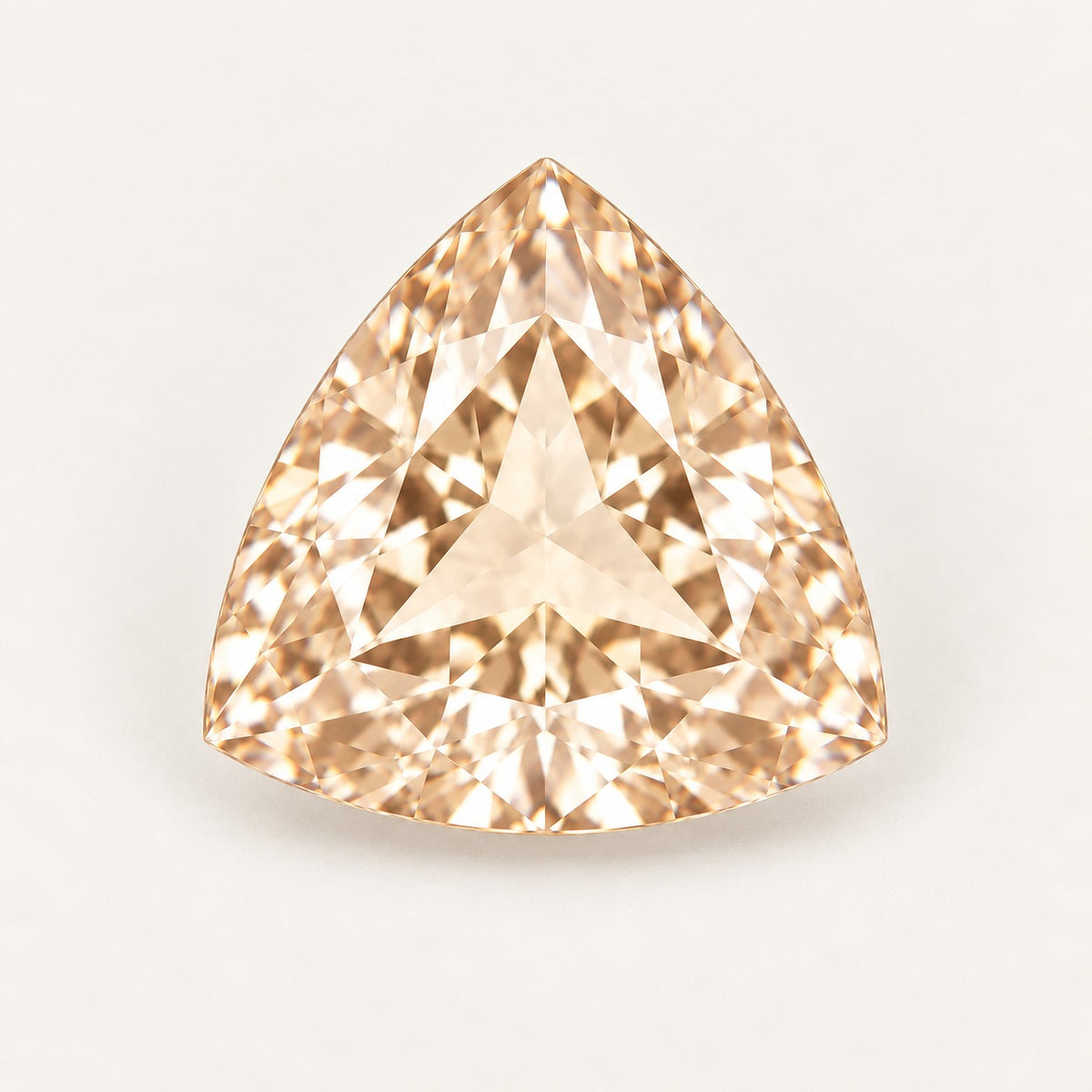Champagne lab-grown sapphire, trillion cut
