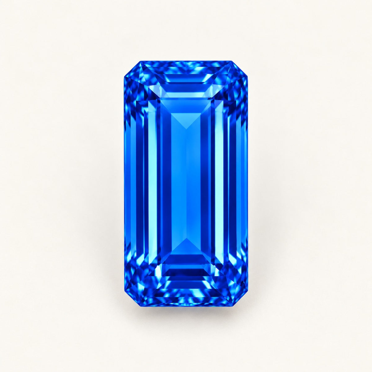 Cobalt blue lab-grown spinel, baguette cut