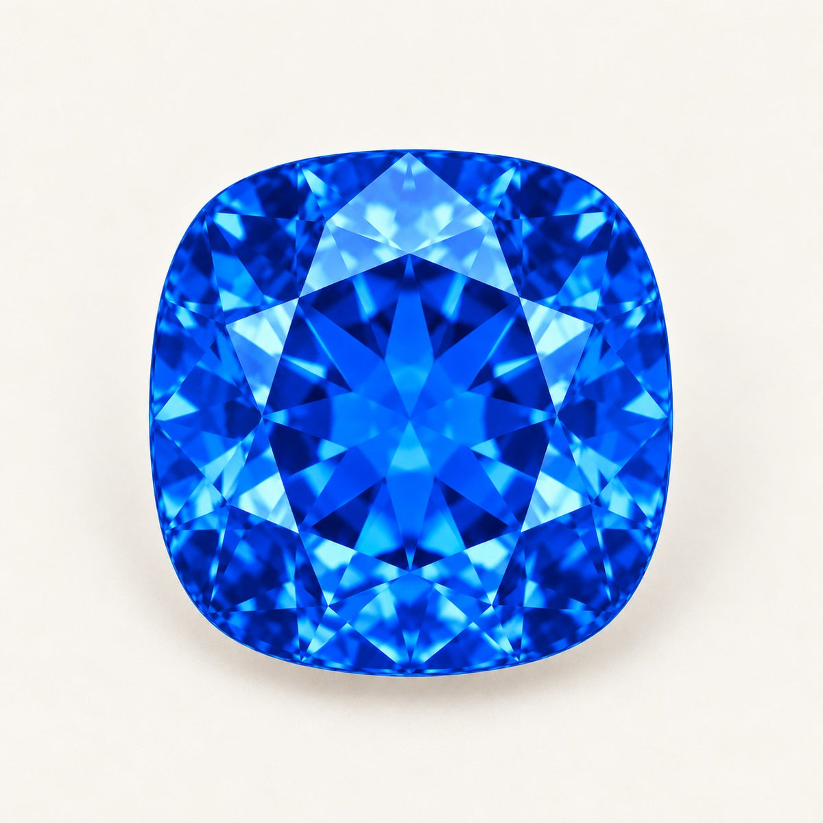 Cobalt blue lab-grown spinel, cushion cut