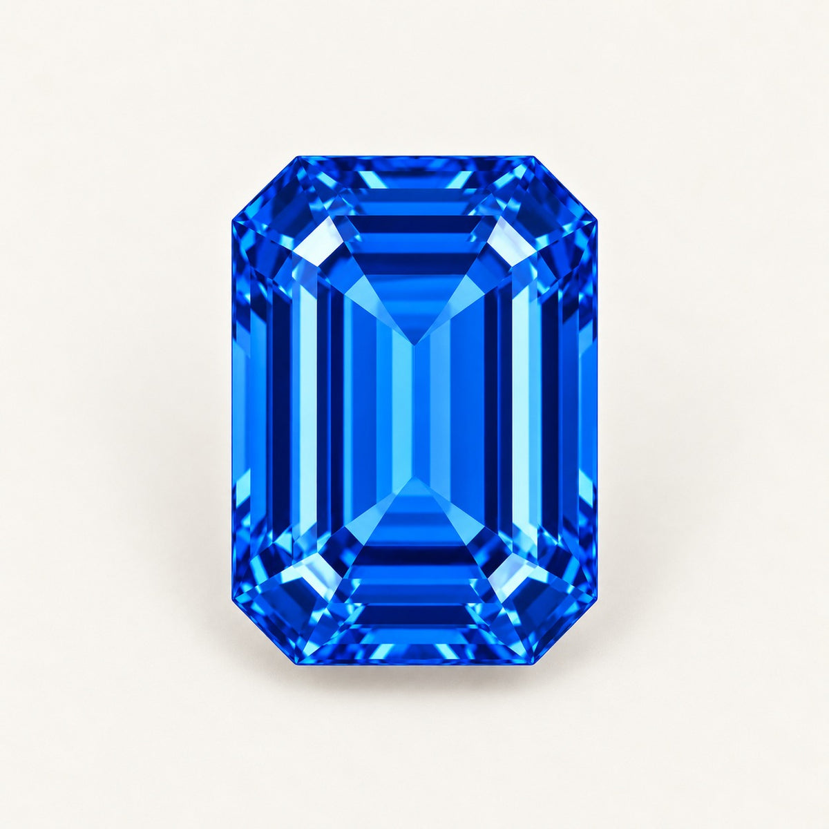 Cobalt blue lab-grown spinel, emerald cut