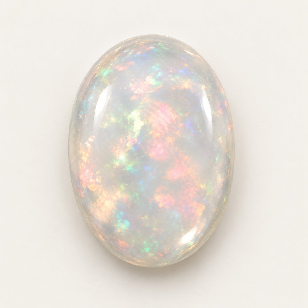 Crystal lab-grown opal, oval cabochon