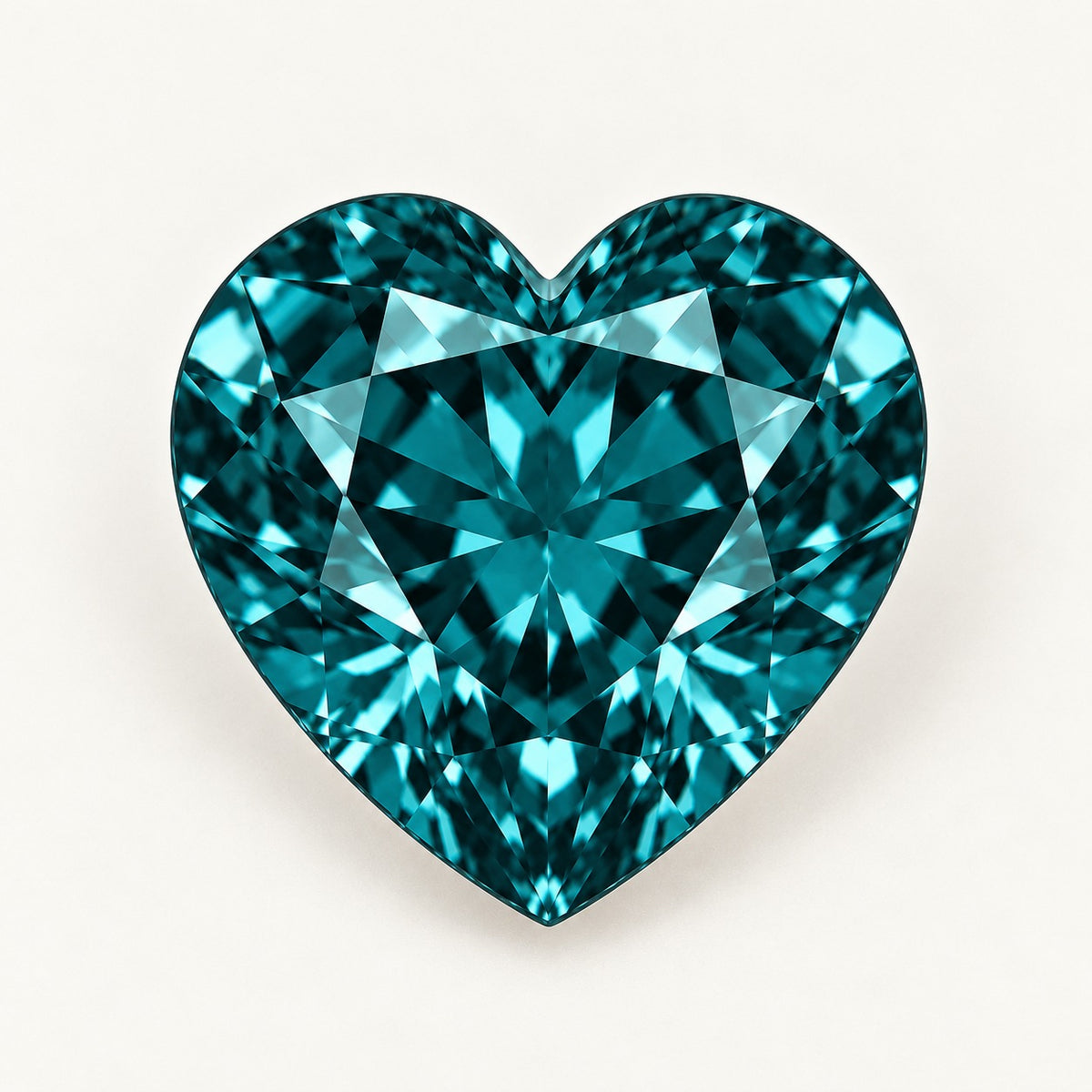 Deep teal lab-grown spinel, heart cut