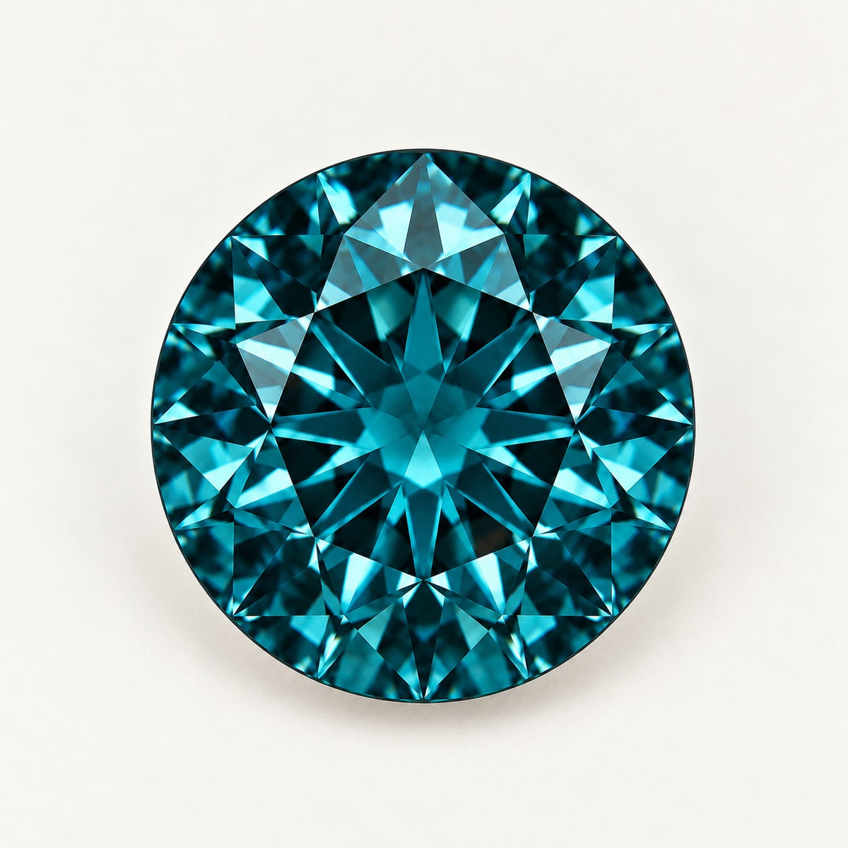 Deep teal lab-grown spinel, round cut