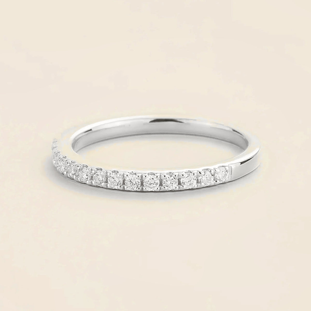 Stacy Diamond Half Eternity Band in White Gold