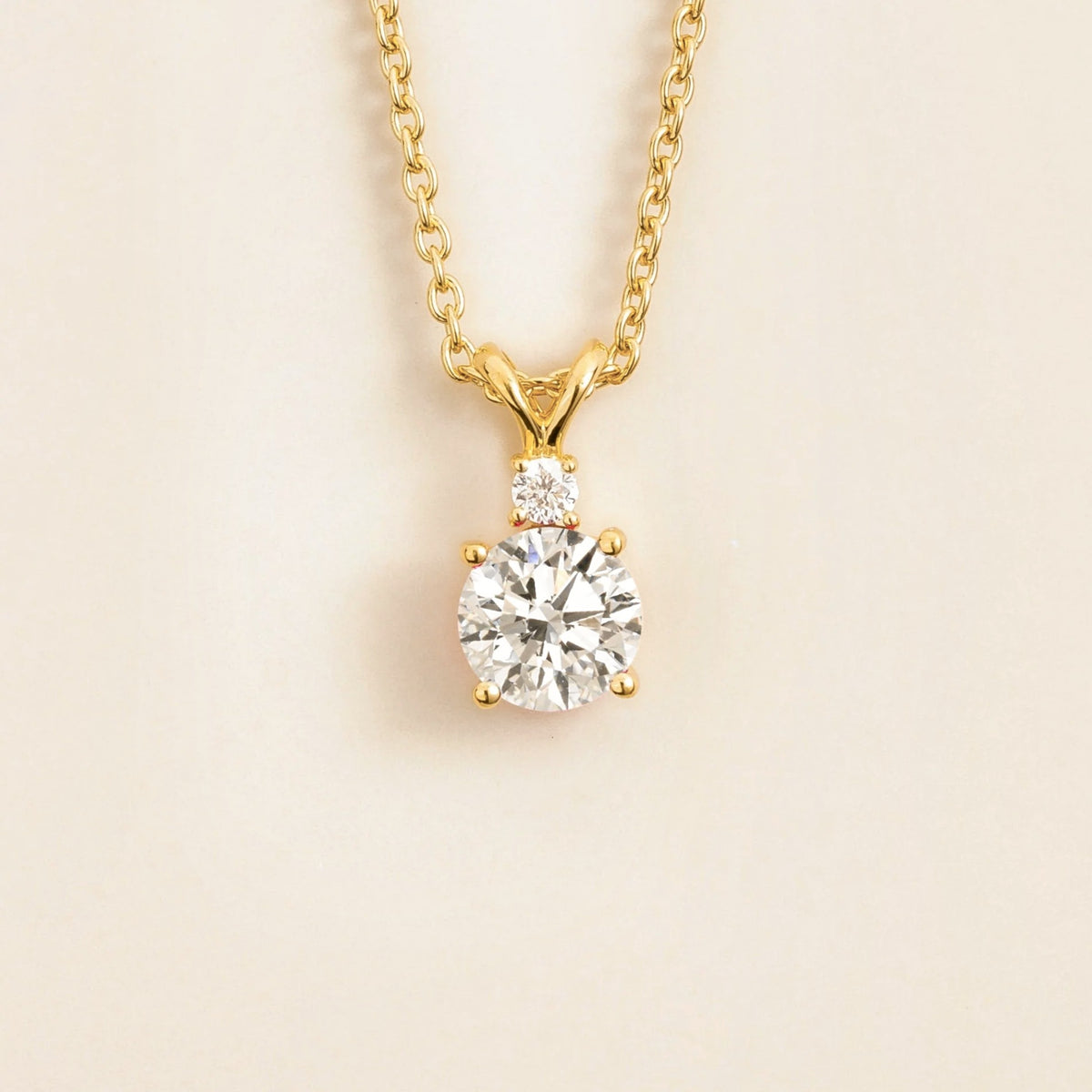 Joie Round Diamond Drop Pendant Necklace in Gold | Juvetti