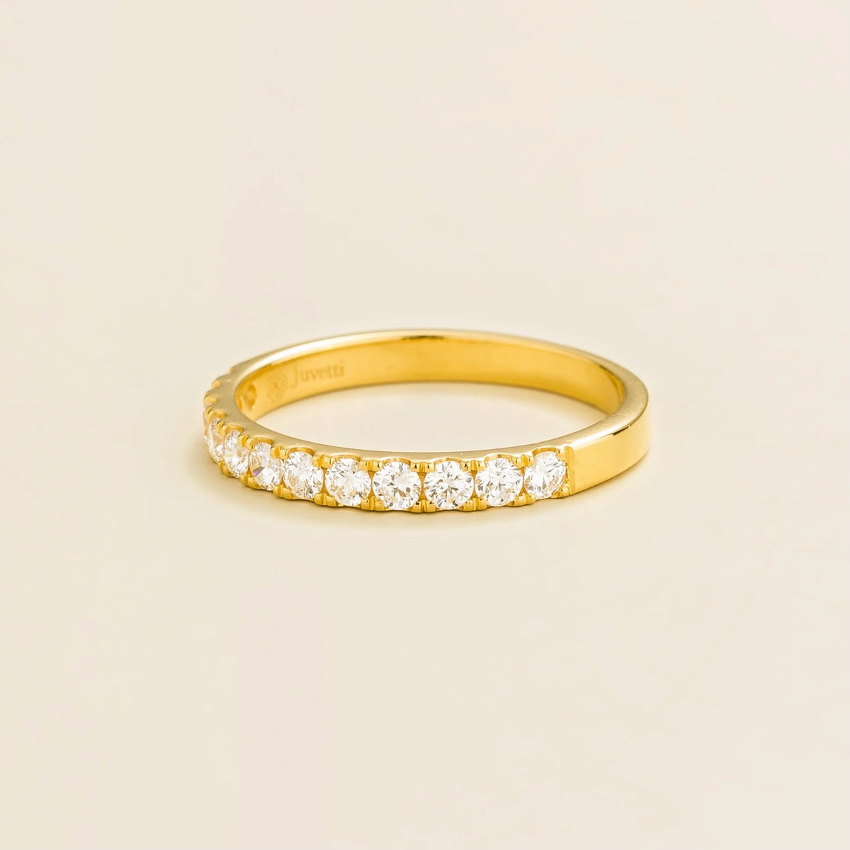 Salto Diamond Half Eternity Ring in Gold – angle view