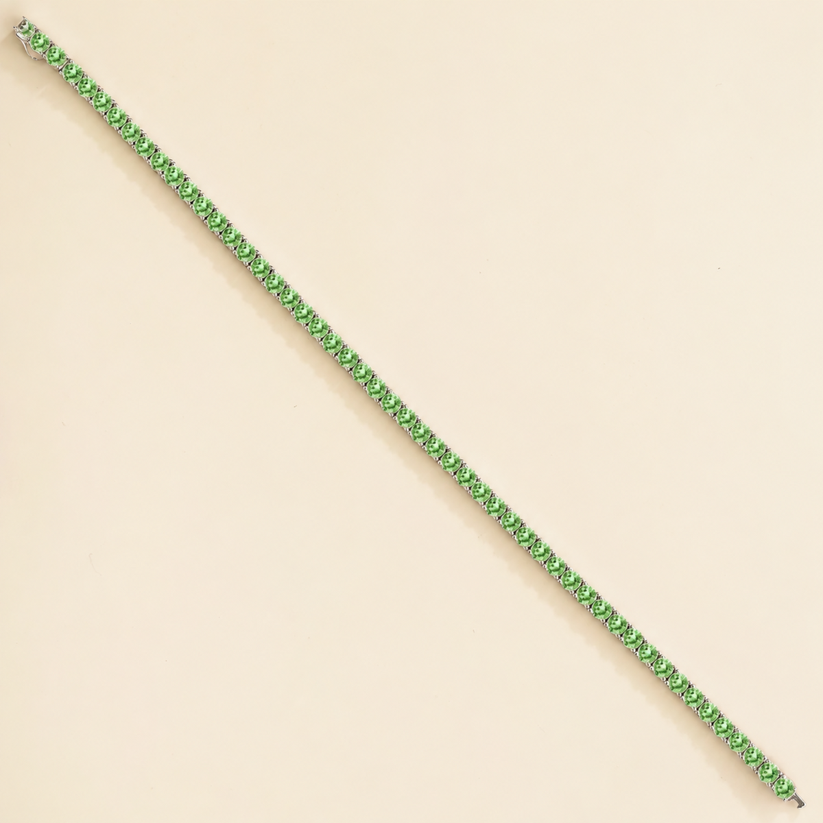 Stacy Green Sapphire Round Tennis Bracelet in White Gold