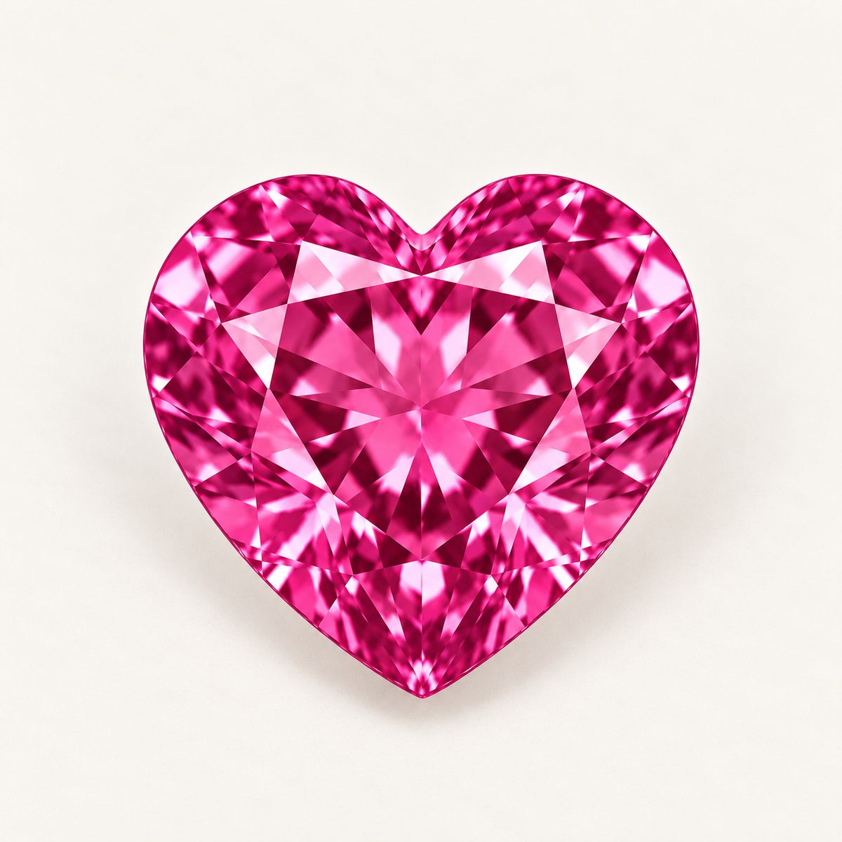Hot pink lab-grown spinel, heart cut