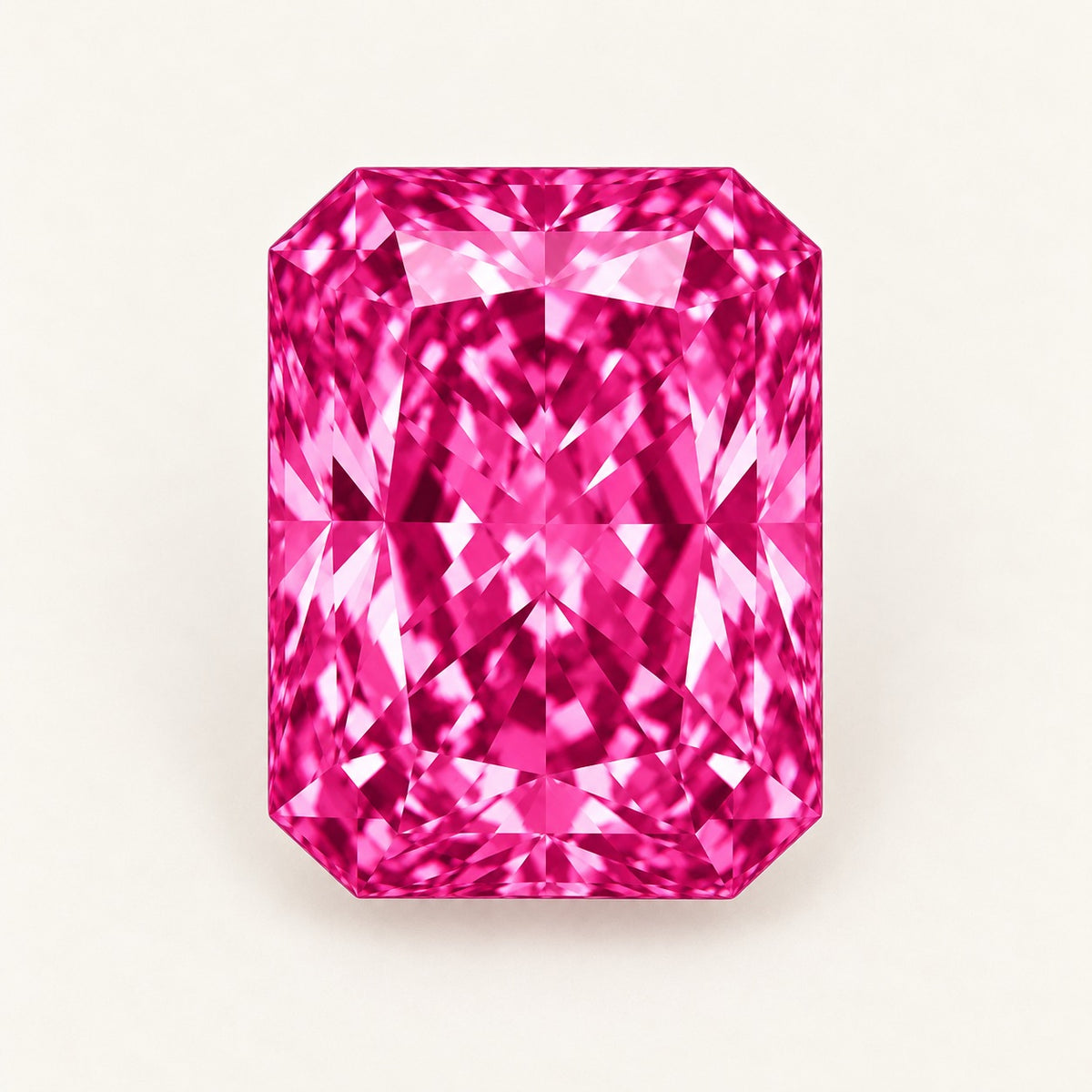 Hot pink lab-grown spinel, radiant cut