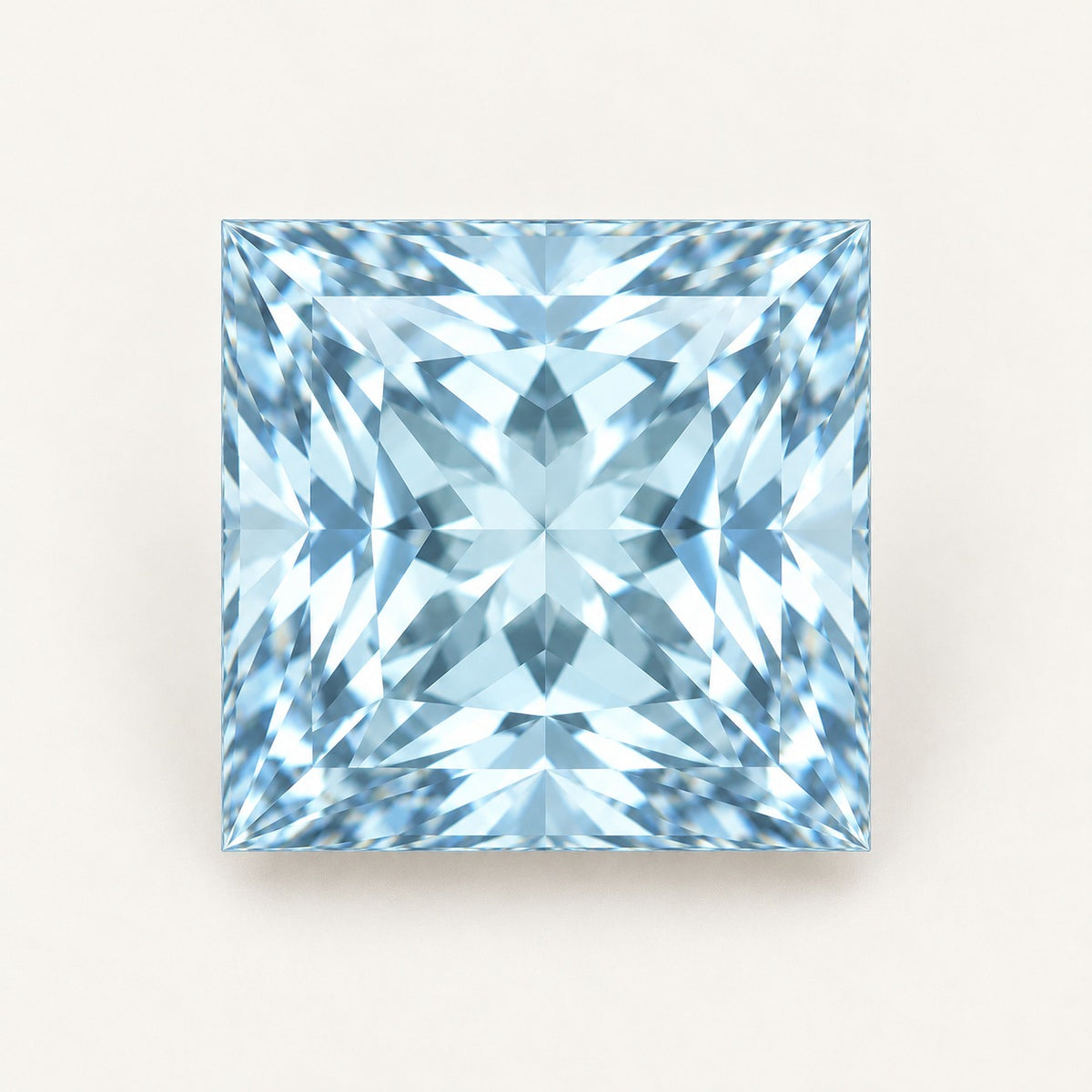Ice blue lab-grown spinel, princess cut