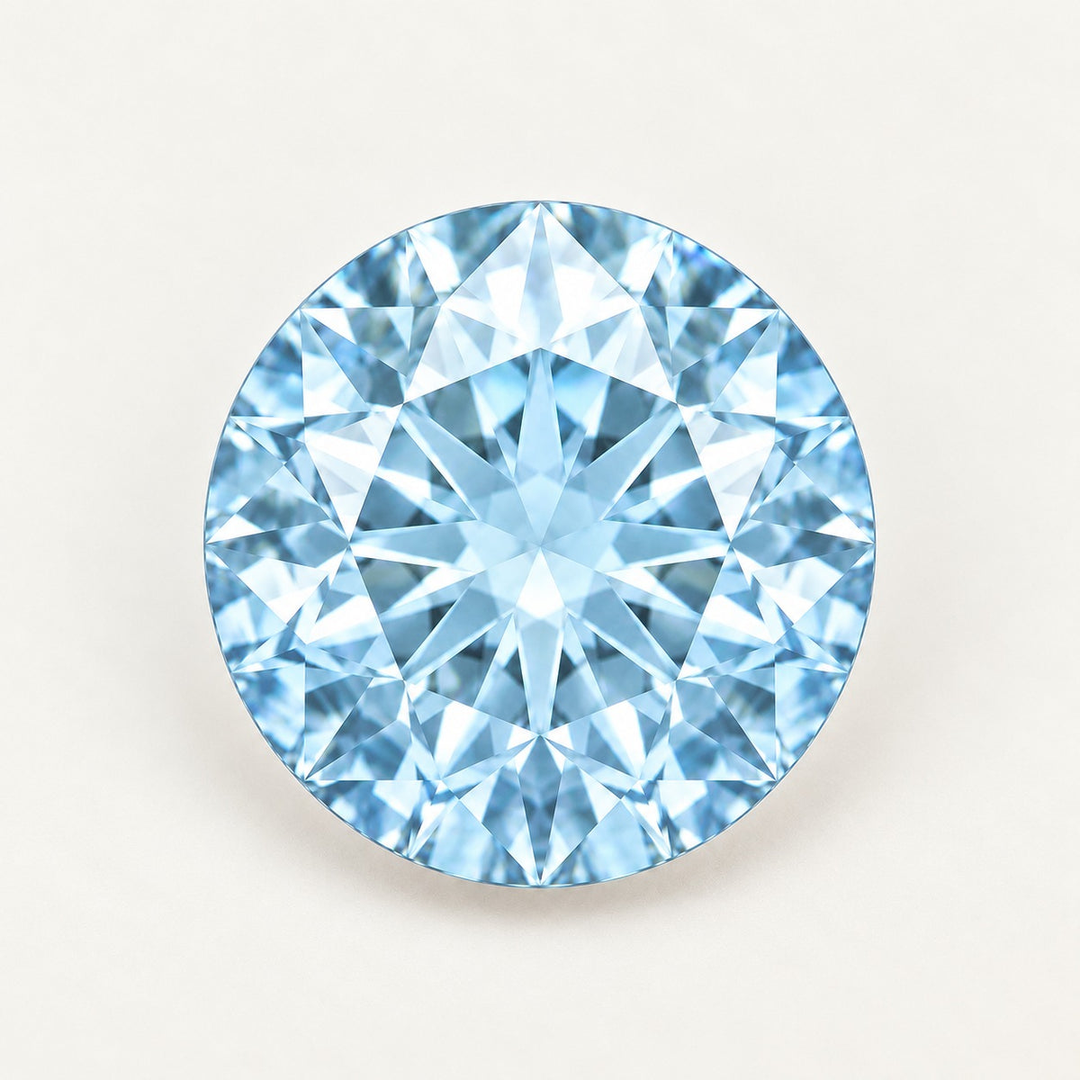 Ice blue lab-grown spinel, round cut