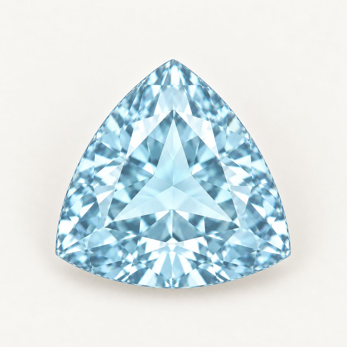 Ice blue lab-grown spinel, trillion cut