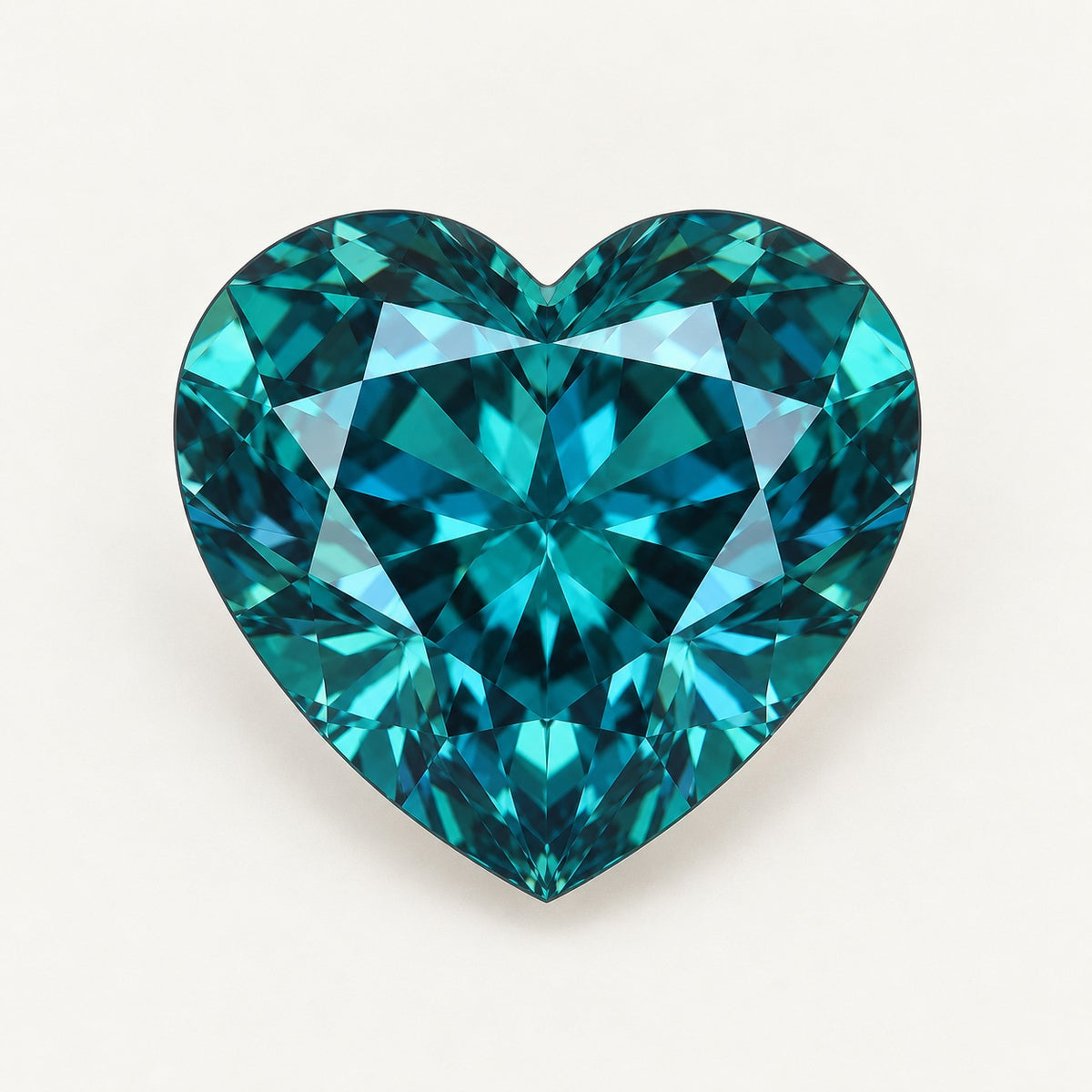 Lab-grown alexandrite, heart cut, in daylight