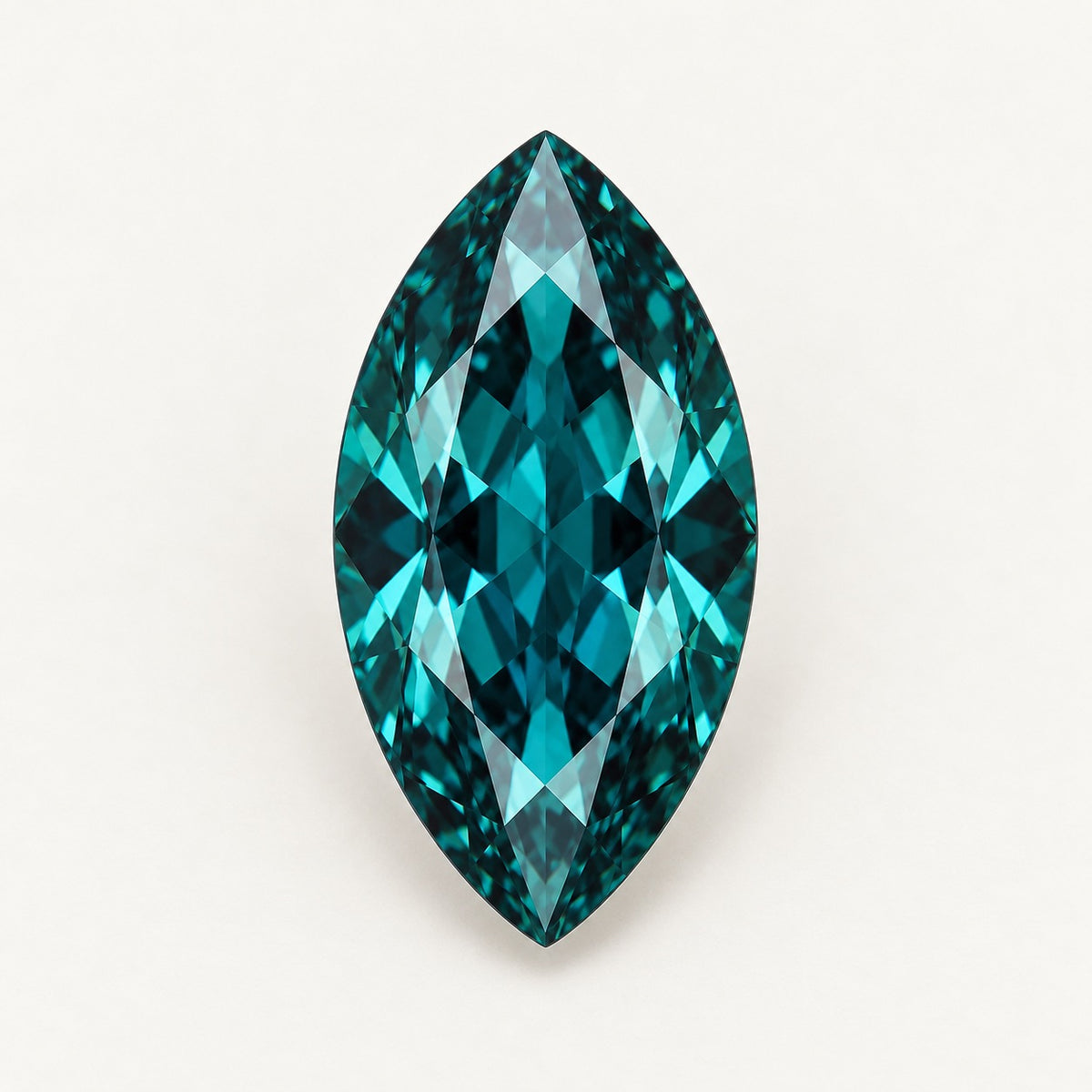 Lab-grown alexandrite, marquise cut, in daylight