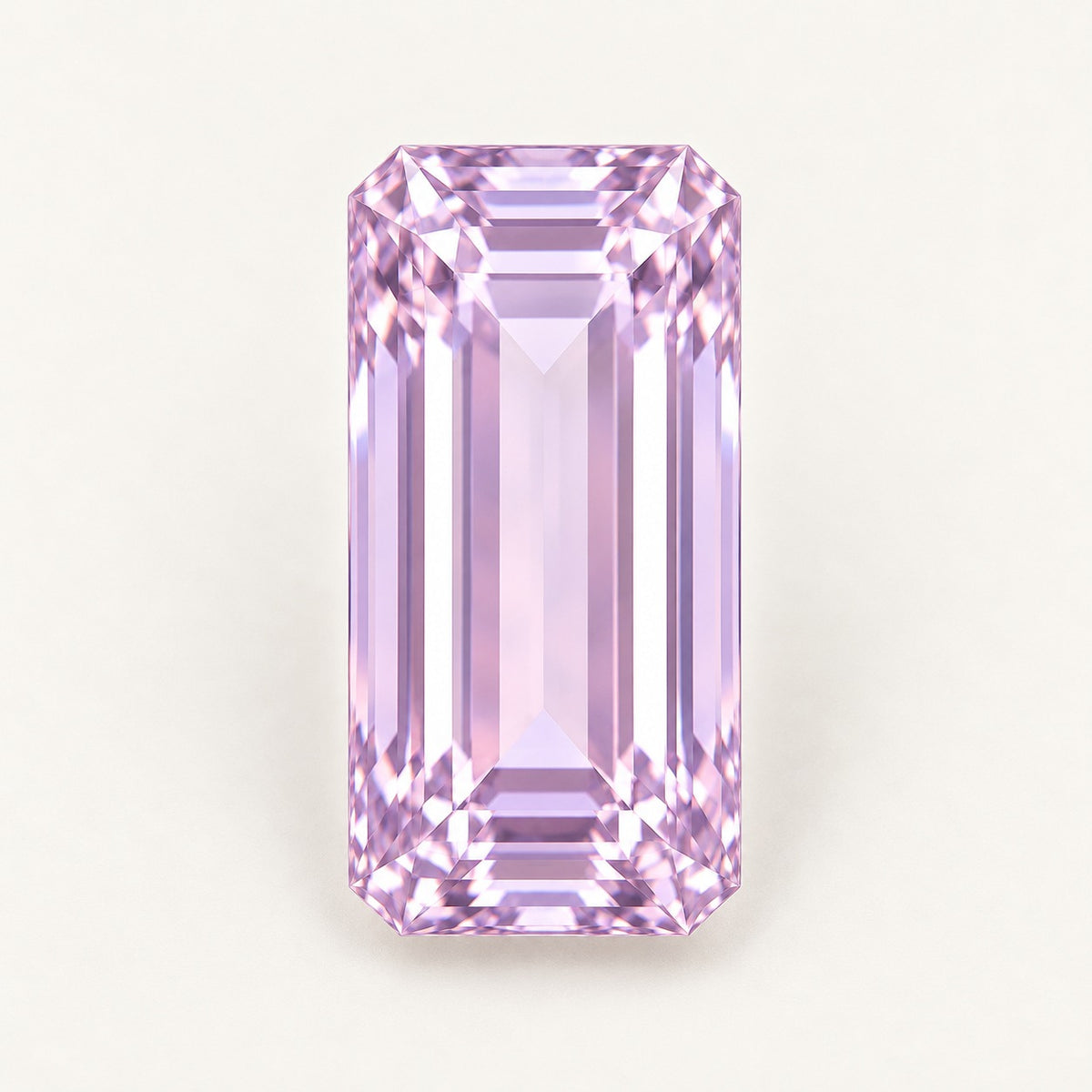 Lavender lab-grown spinel, baguette cut