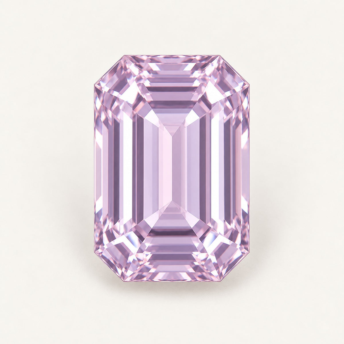 Lavender lab-grown spinel, emerald cut