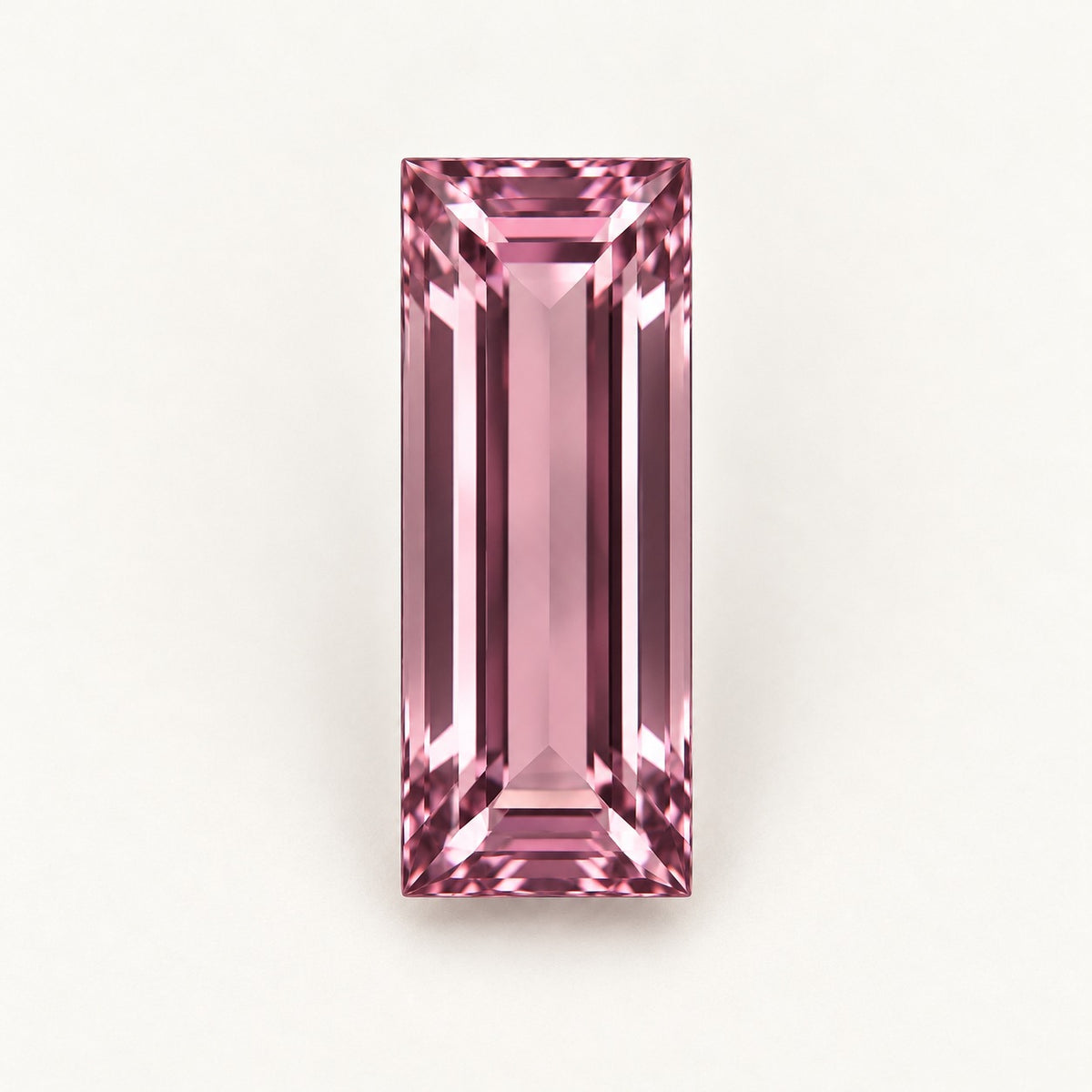 Mauve lab-grown spinel, baguette cut