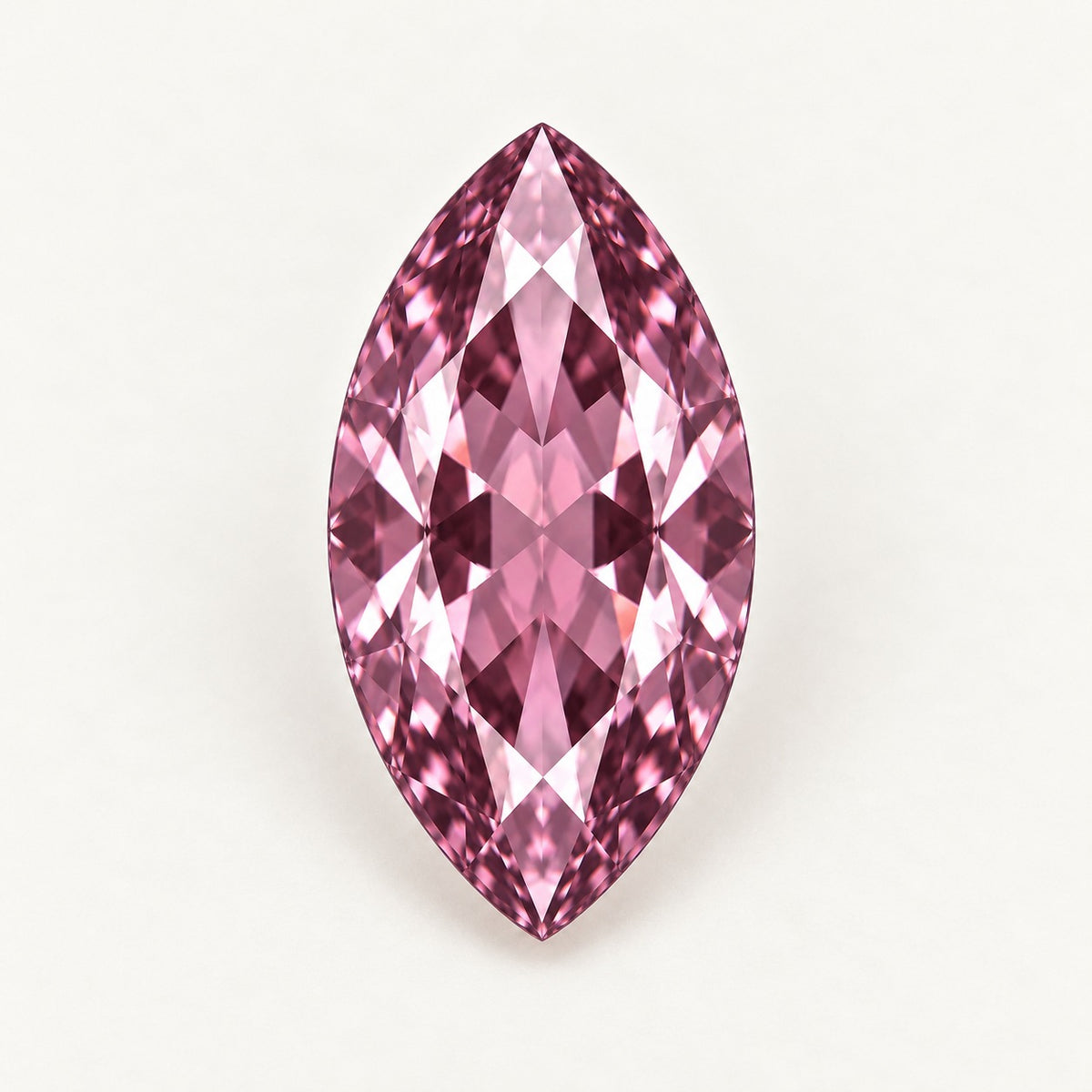 Mauve lab-grown spinel, marquise cut