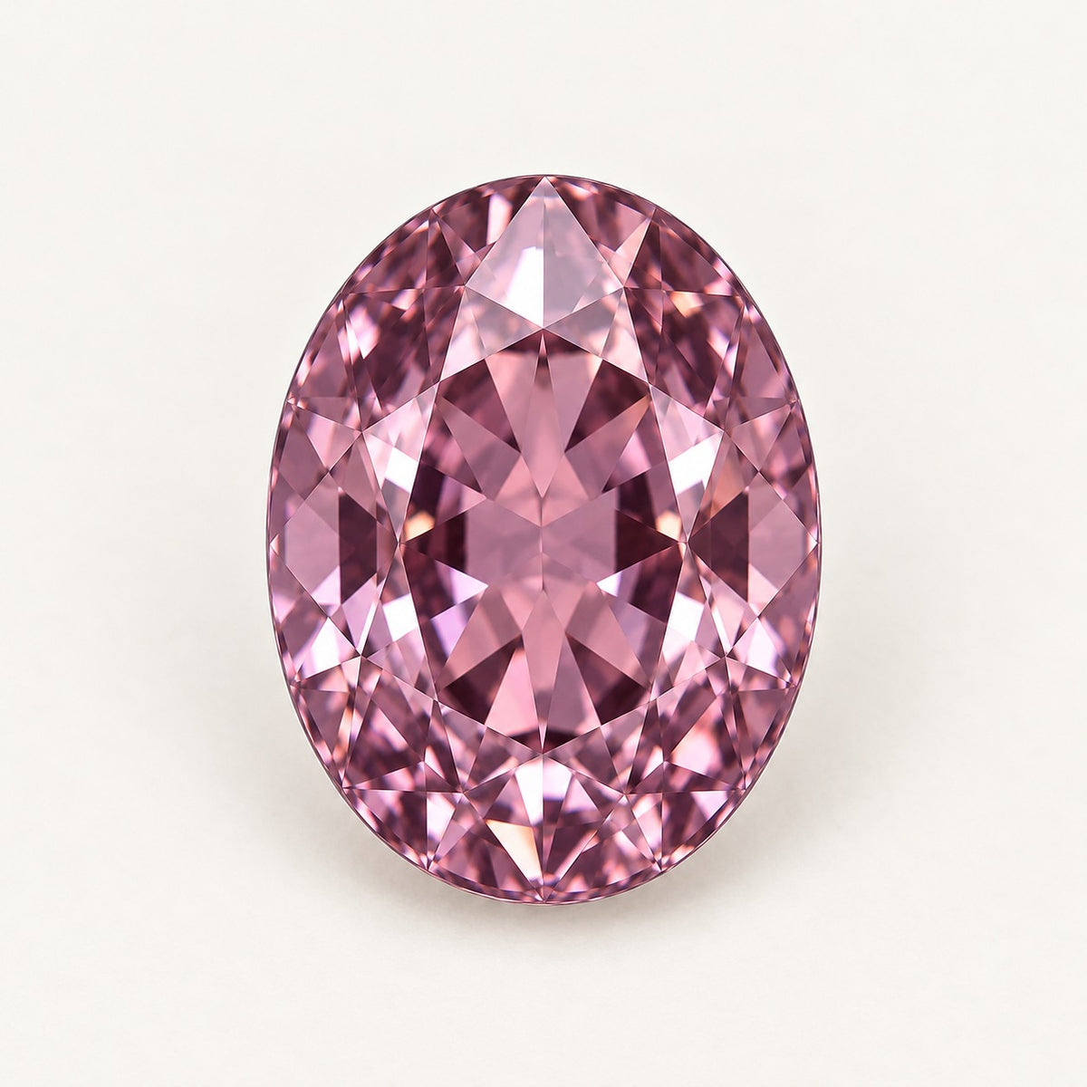 Mauve lab-grown spinel, oval cut