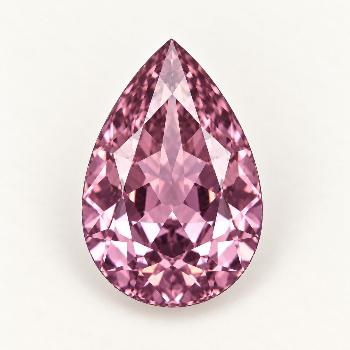 Mauve lab-grown spinel, pear cut