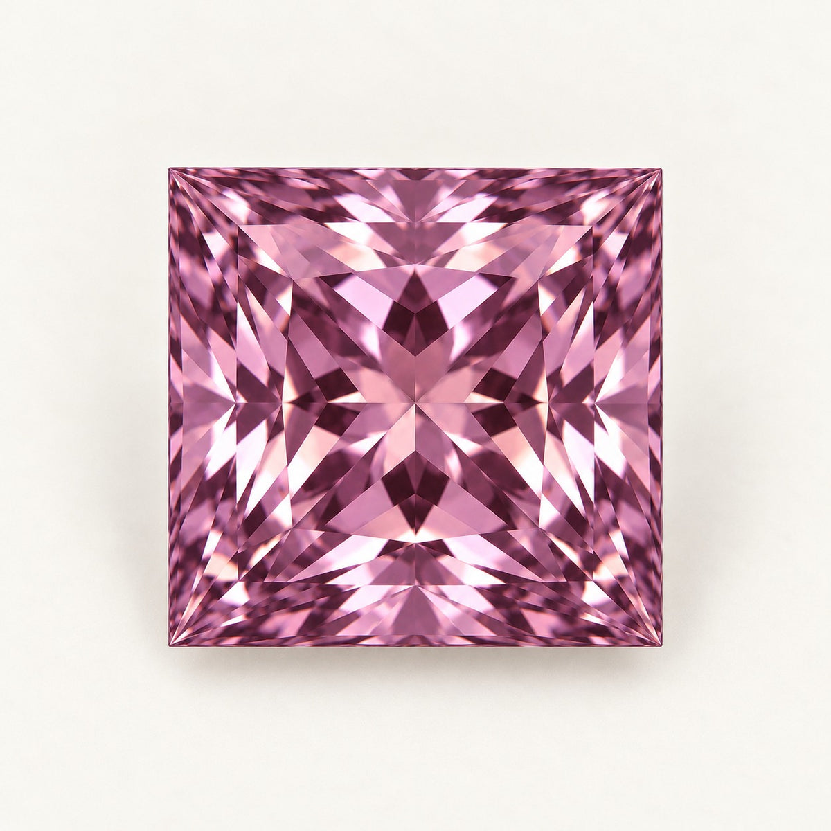 Mauve lab-grown spinel, princess cut