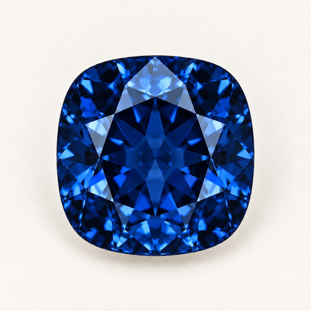 Navy blue lab-grown spinel, cushion cut