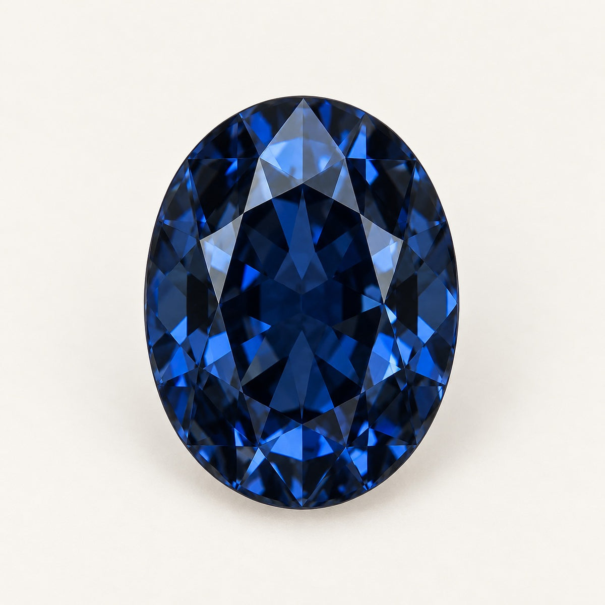 Navy blue lab-grown spinel, oval cut