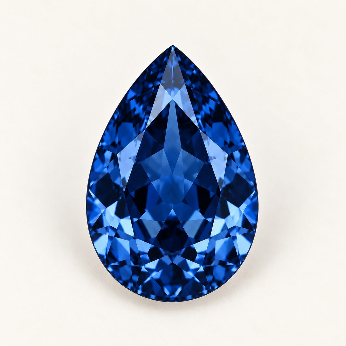 Navy blue lab-grown spinel, pear cut