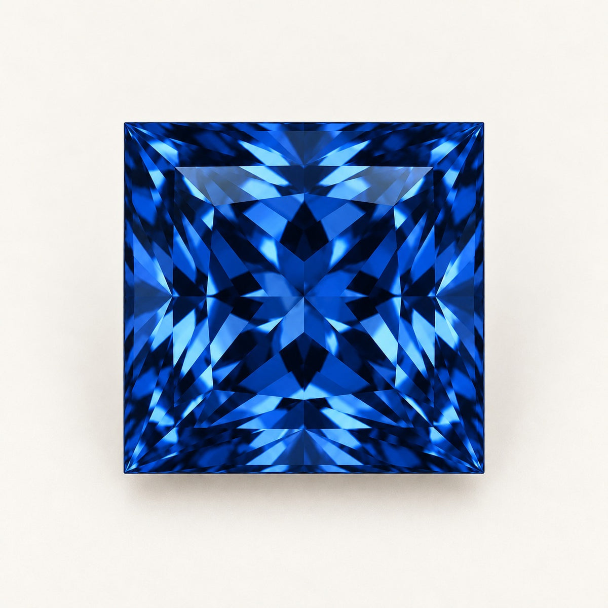 Navy blue lab-grown spinel, princess cut