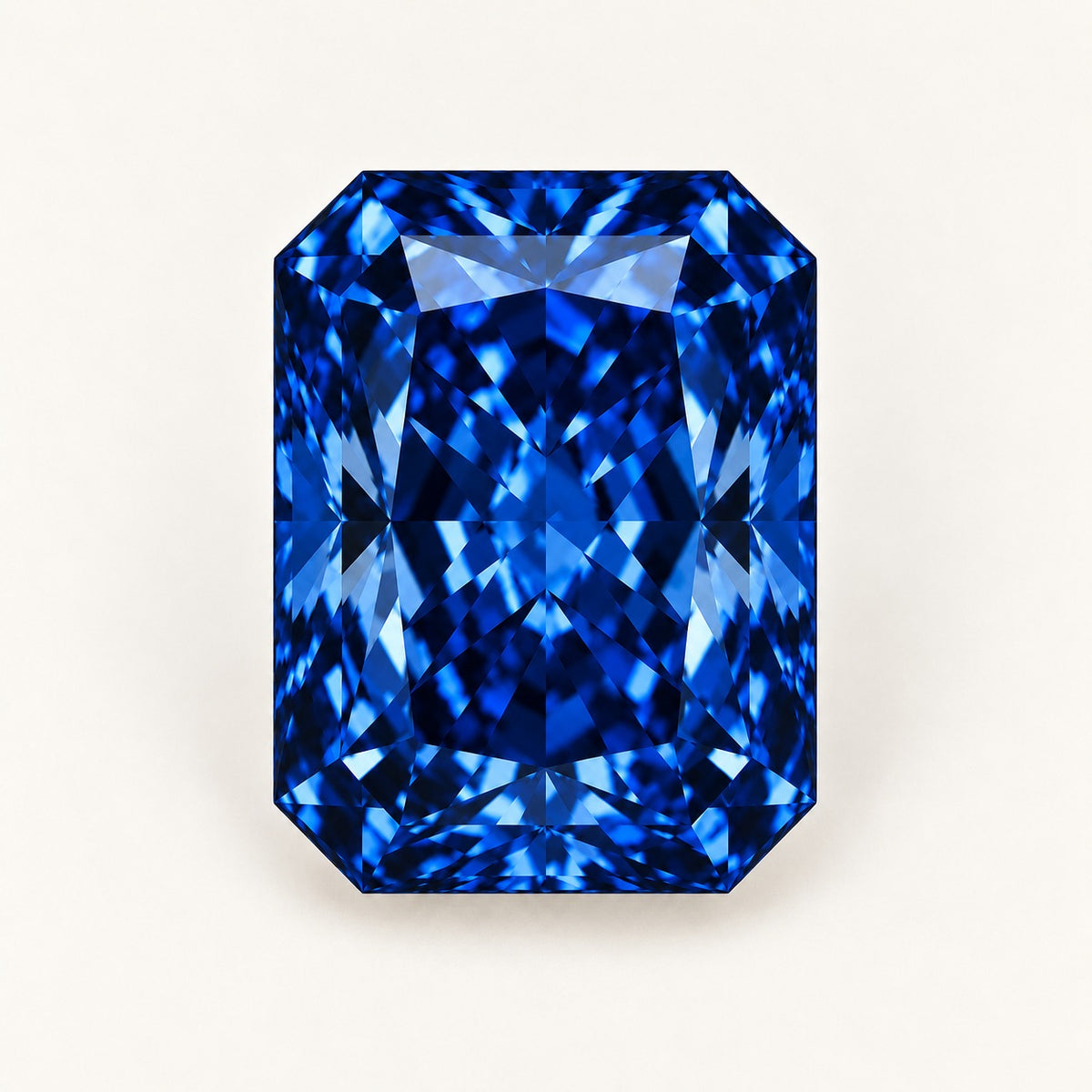 Navy blue lab-grown spinel, radiant cut