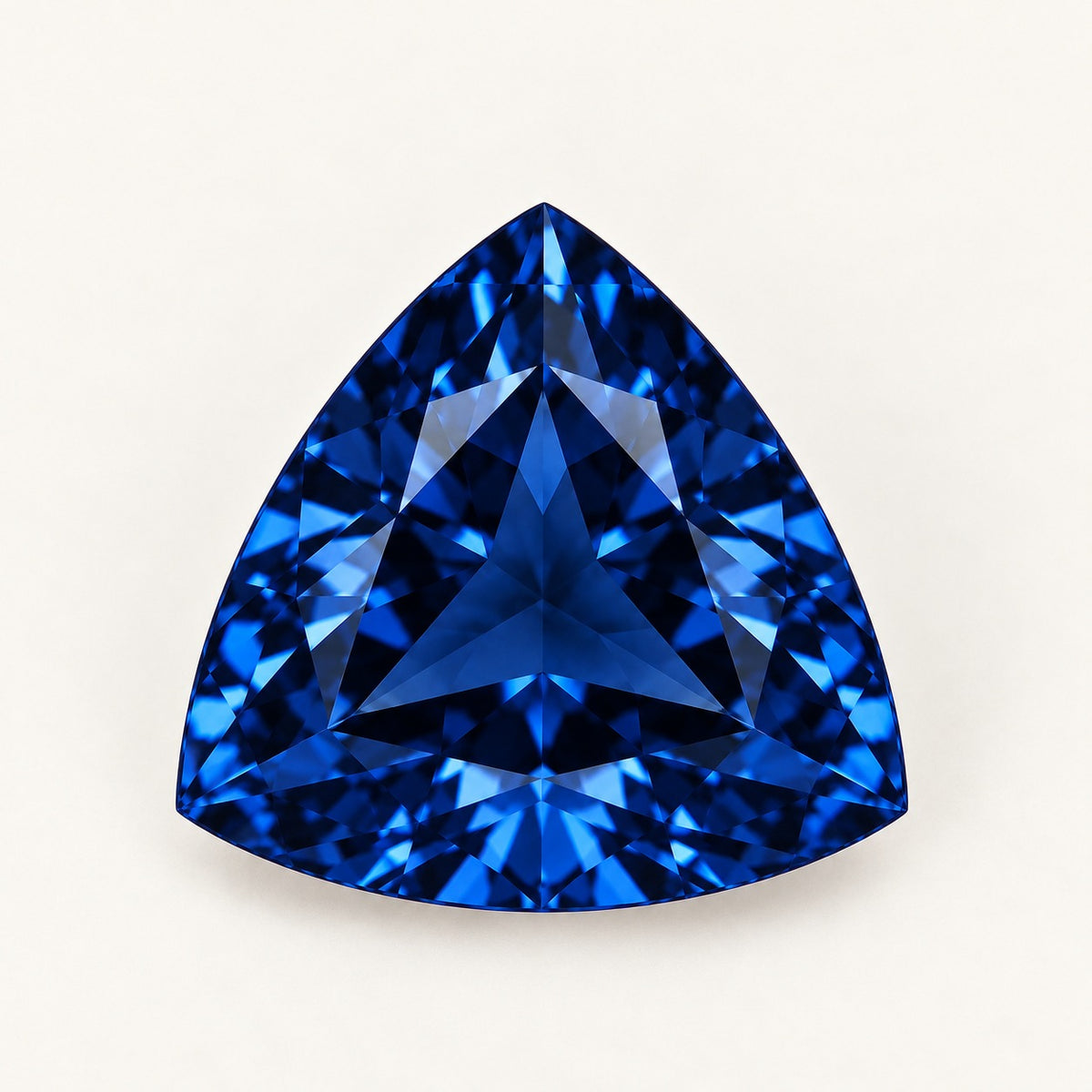Navy blue lab-grown spinel, trillion cut