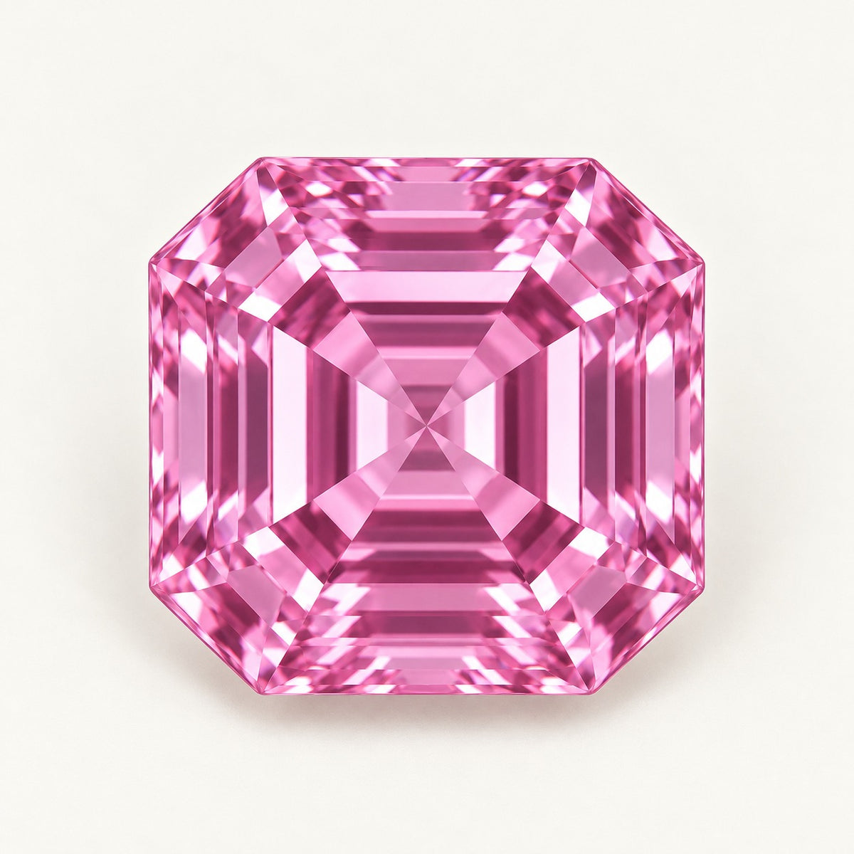 Pink lab-grown spinel, asscher cut