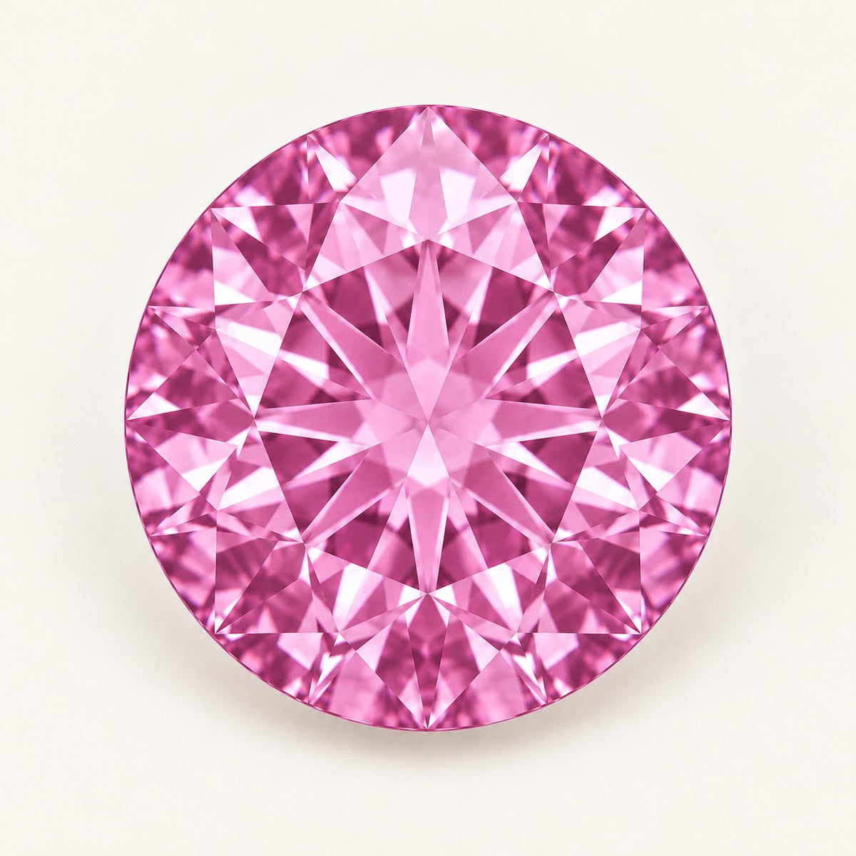 Pink lab-grown spinel, round cut