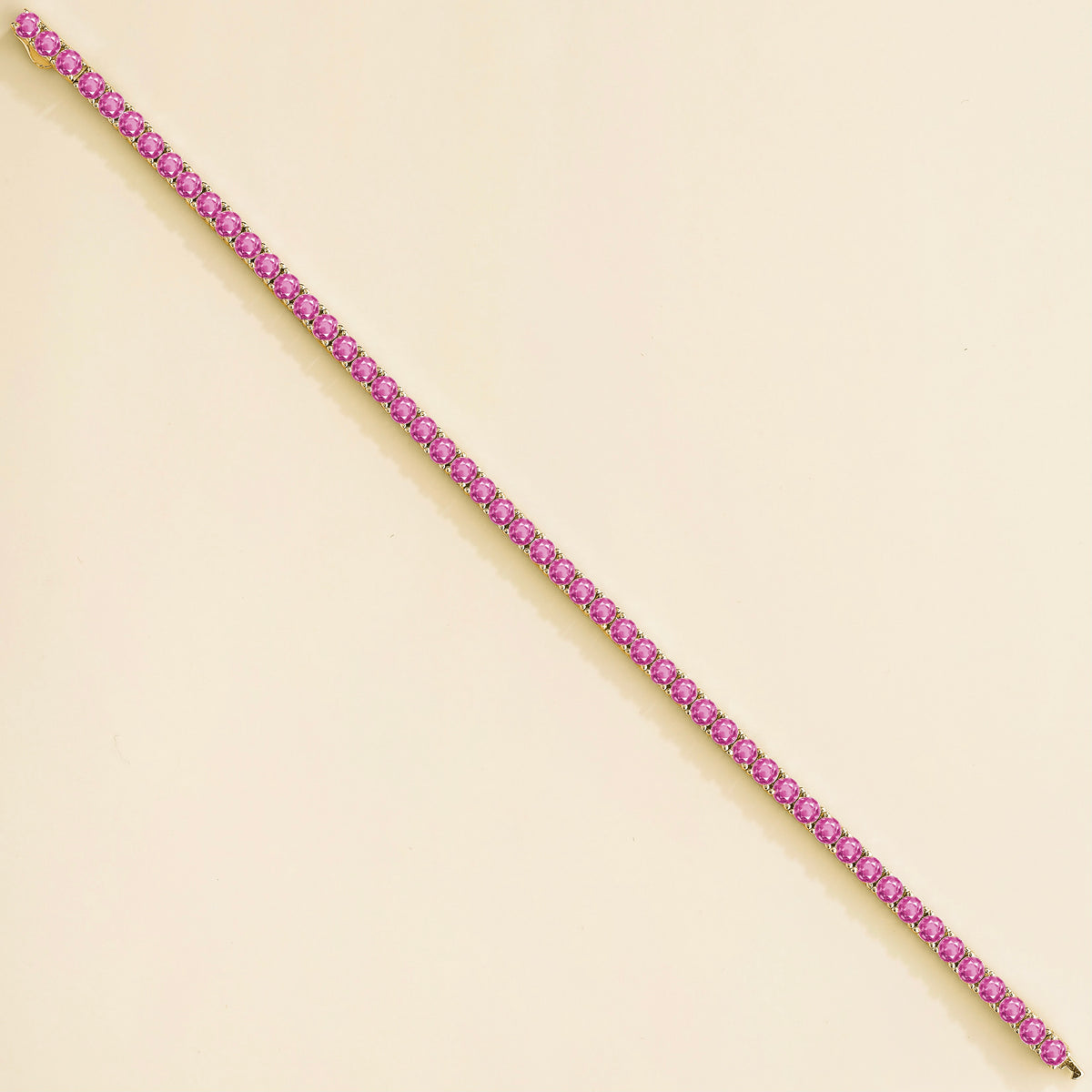 Stacy round pink sapphire tennis bracelet