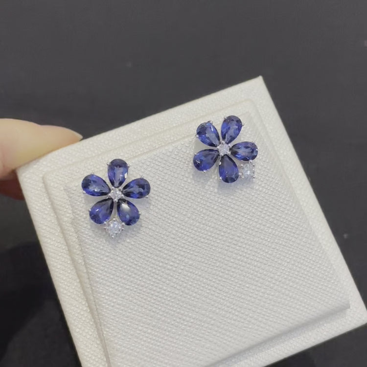 Review of Florea White Gold Earrings Blue Sapphire and Diamond by Juvetti