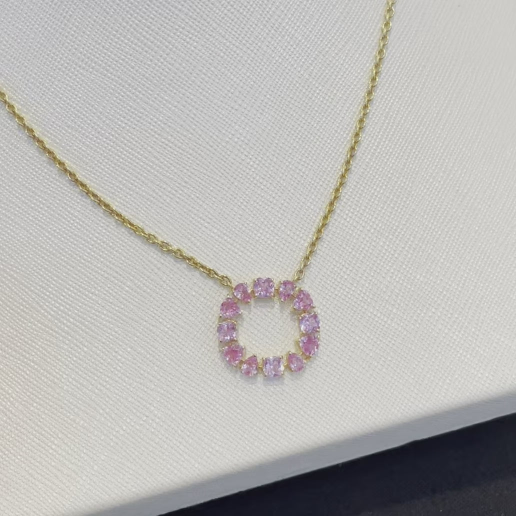 Glorie gold necklace set with Pink sapphire